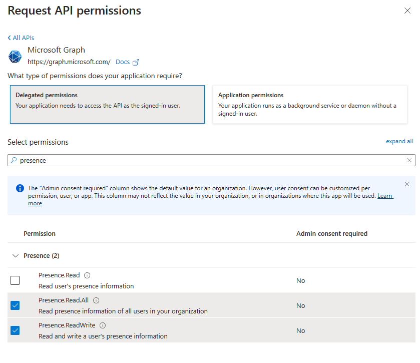 New App Reg Permissions